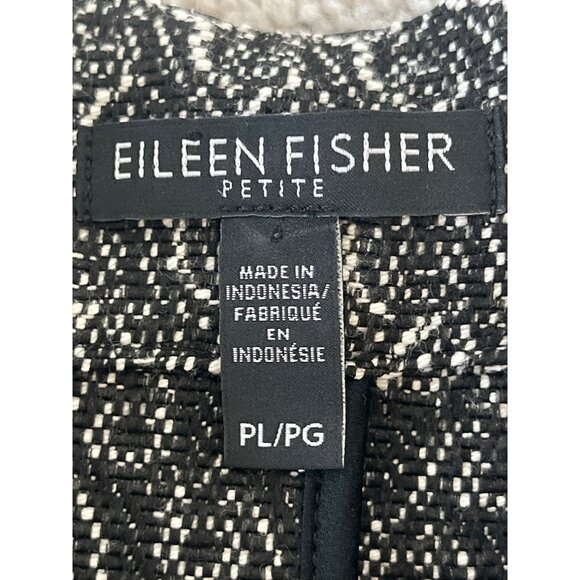 EILEEN FISHER Cotton Blend Jacquard Zip-Up Flight Jacket Petite Large LP $278‎ - Picture 13 of 15